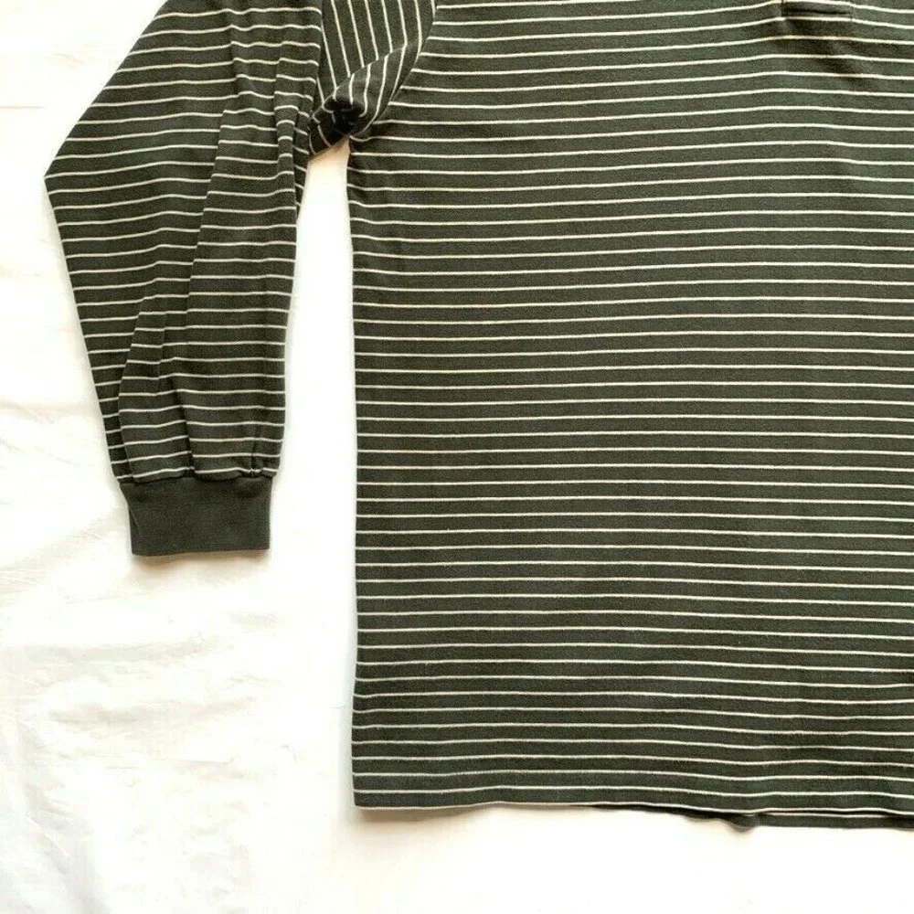 Polo Ralph Lauren Polo Shirt Striped Long Sleeve Cotton‎ Pony Green Thick XL